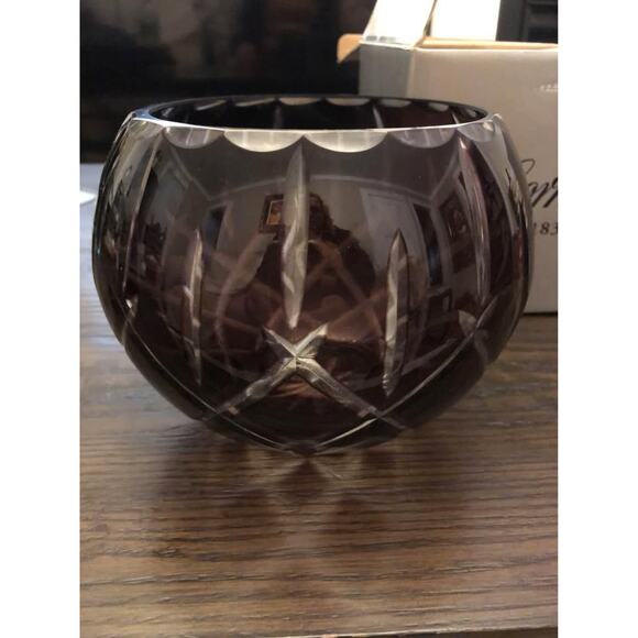 Gorham Crystal- Vintage Lady Anne Rose Bowl 7” Amethyst - Picture 2 of 10